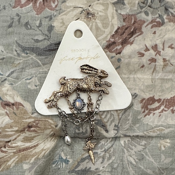 Free People Jewelry - Free People Gold and Silver Rabbit Brooch